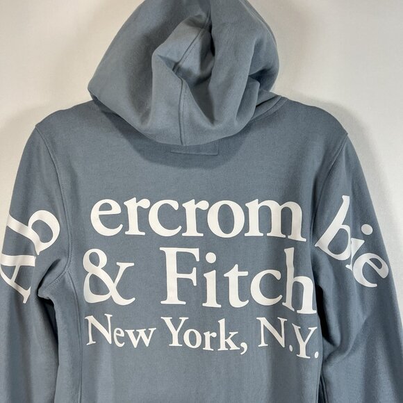 ABERCROMBIE & FITCH Soft AF Logo Crop Hoodie in Light Blue Size‎ Women’s Sz XS - Picture 8 of 9